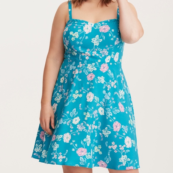 torrid blue floral dress